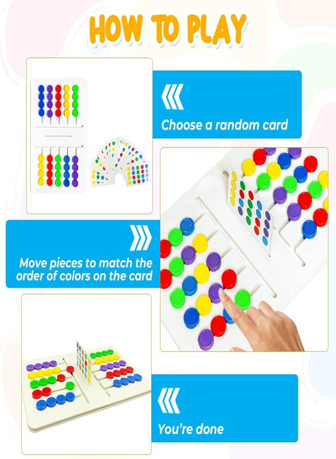 Wembley Sliding Puzzle Toy Educational Brain Development Activity Board for 2 Players Age 4-8 Years Montessori Learning Game Color and Pattern Matching STEM Puzzle Birthday Gift for Kids Boys Girls - Image 3